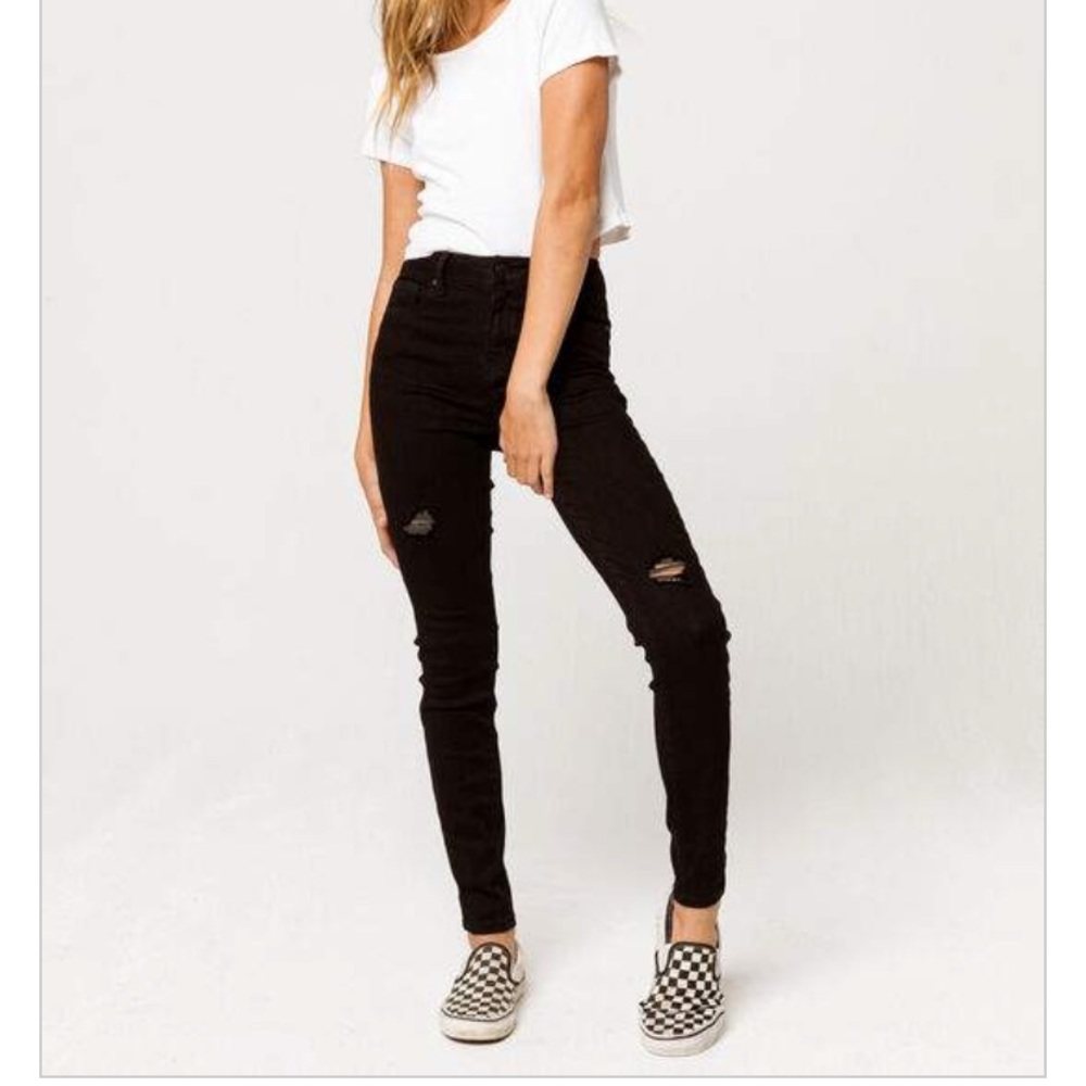 NWT RSQ black ripped girls jeggings size 8